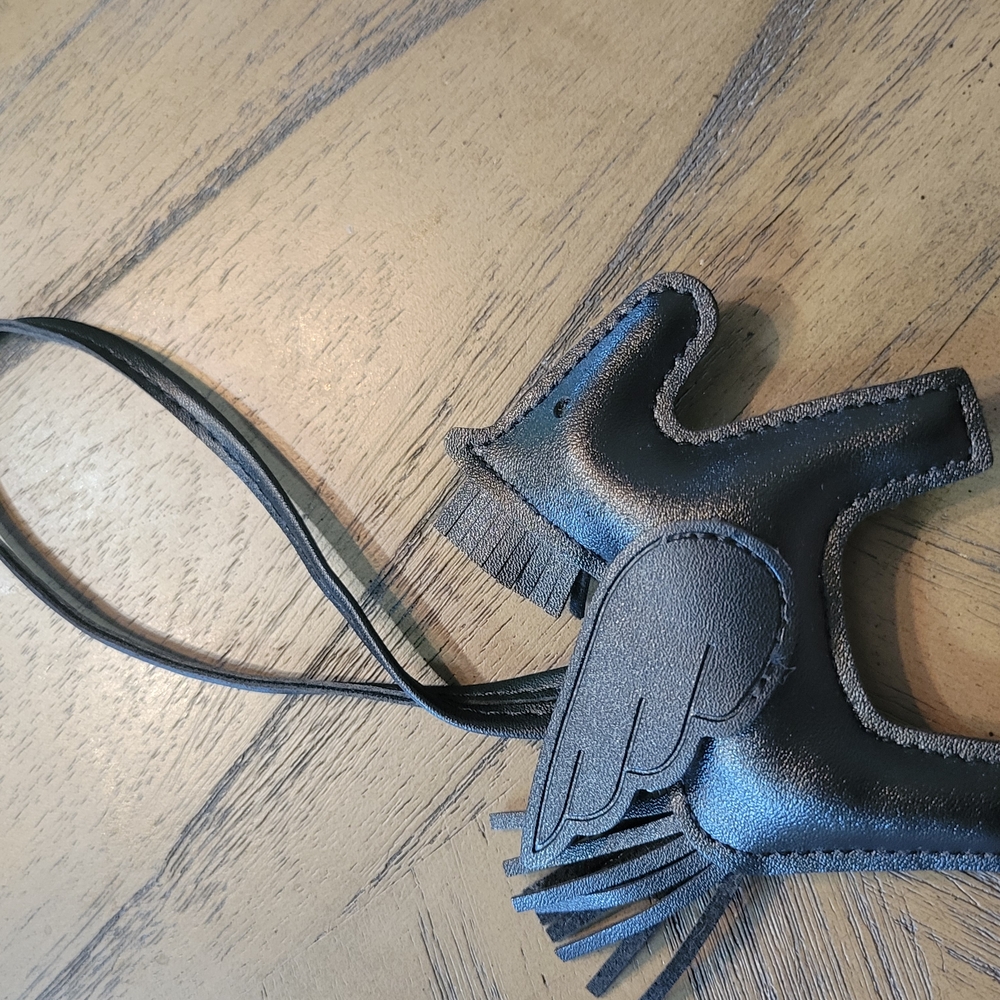 Black Leather Horse Bag Charm
